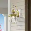 Aston 14 In. 1-Light Antique Brass Outdoor Hardwired Wall Lantern Sconce with No Bulbs Included