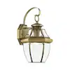 Aston 14 In. 1-Light Antique Brass Outdoor Hardwired Wall Lantern Sconce with No Bulbs Included