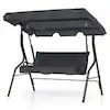 3-Person Steel Outdoor Patio Swing with Canopy and Cushions