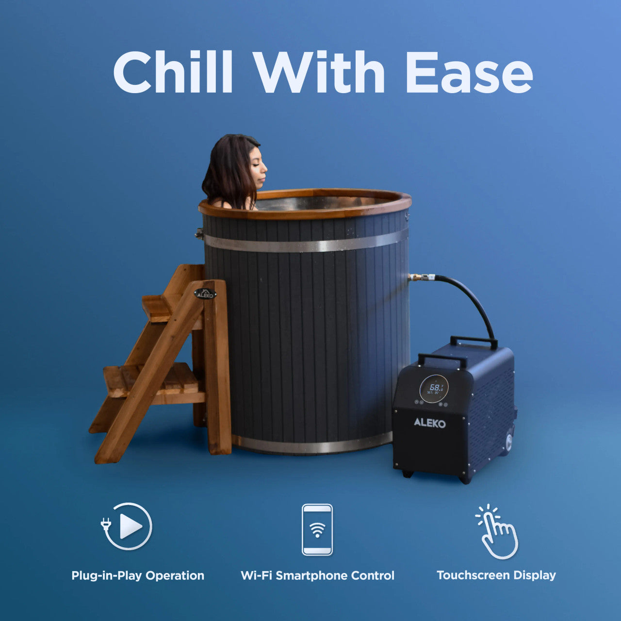 Lumina Vertical Cold Plunge and 1 HP Chiller & Heater Kit