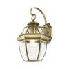 Aston 14 In. 1-Light Antique Brass Outdoor Hardwired Wall Lantern Sconce with No Bulbs Included