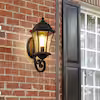 Retro Black Ground Glass Dusk to Dawn Outdoor Hardwired Waterproof Wall Lantern Scone with No Bulbs Included