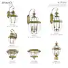 Aston 14 In. 1-Light Antique Brass Outdoor Hardwired Wall Lantern Sconce with No Bulbs Included