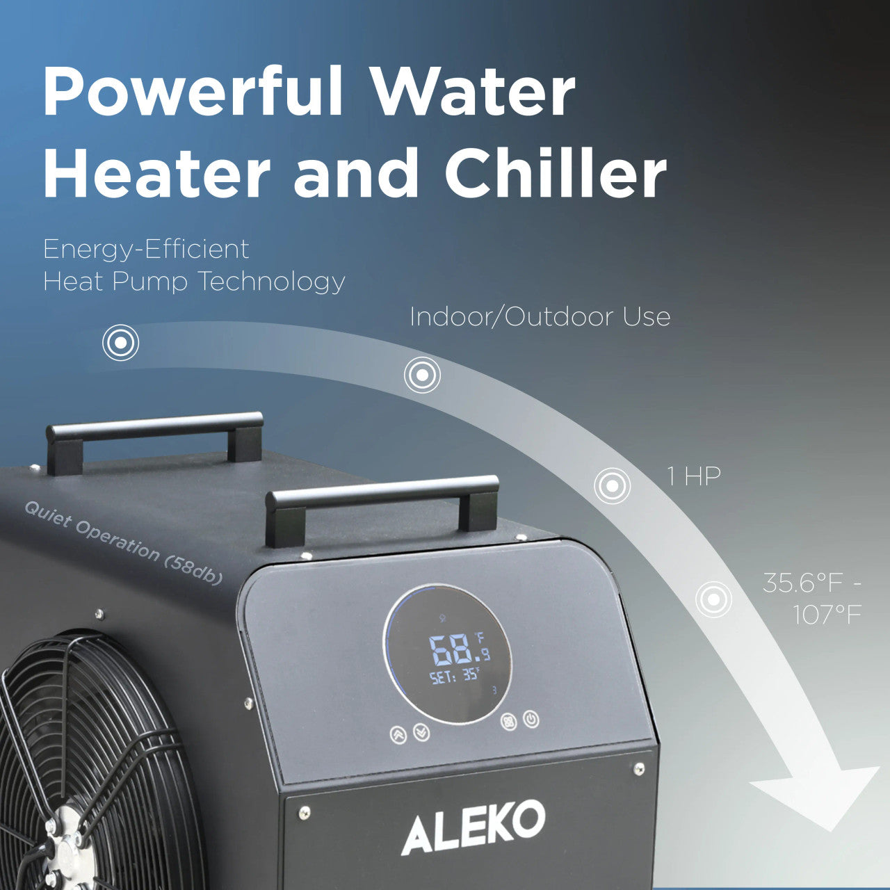 Lumina Vertical Cold Plunge and 1 HP Chiller & Heater Kit
