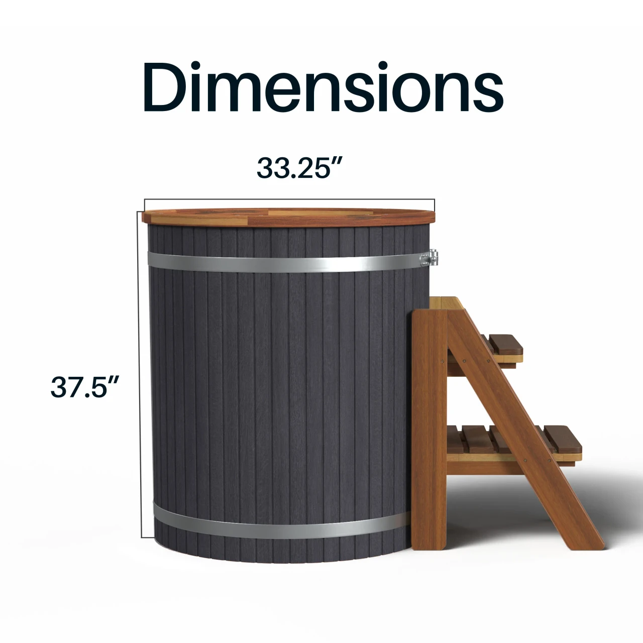 Lumina Outdoor Wooden Ice Bath Cold Plunge Tub | 118 Gallon Water Capacity