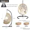 Wicker Patio Swing Outdoor Indoor PE Wicker Swing Egg Chair Hanging Chair in White